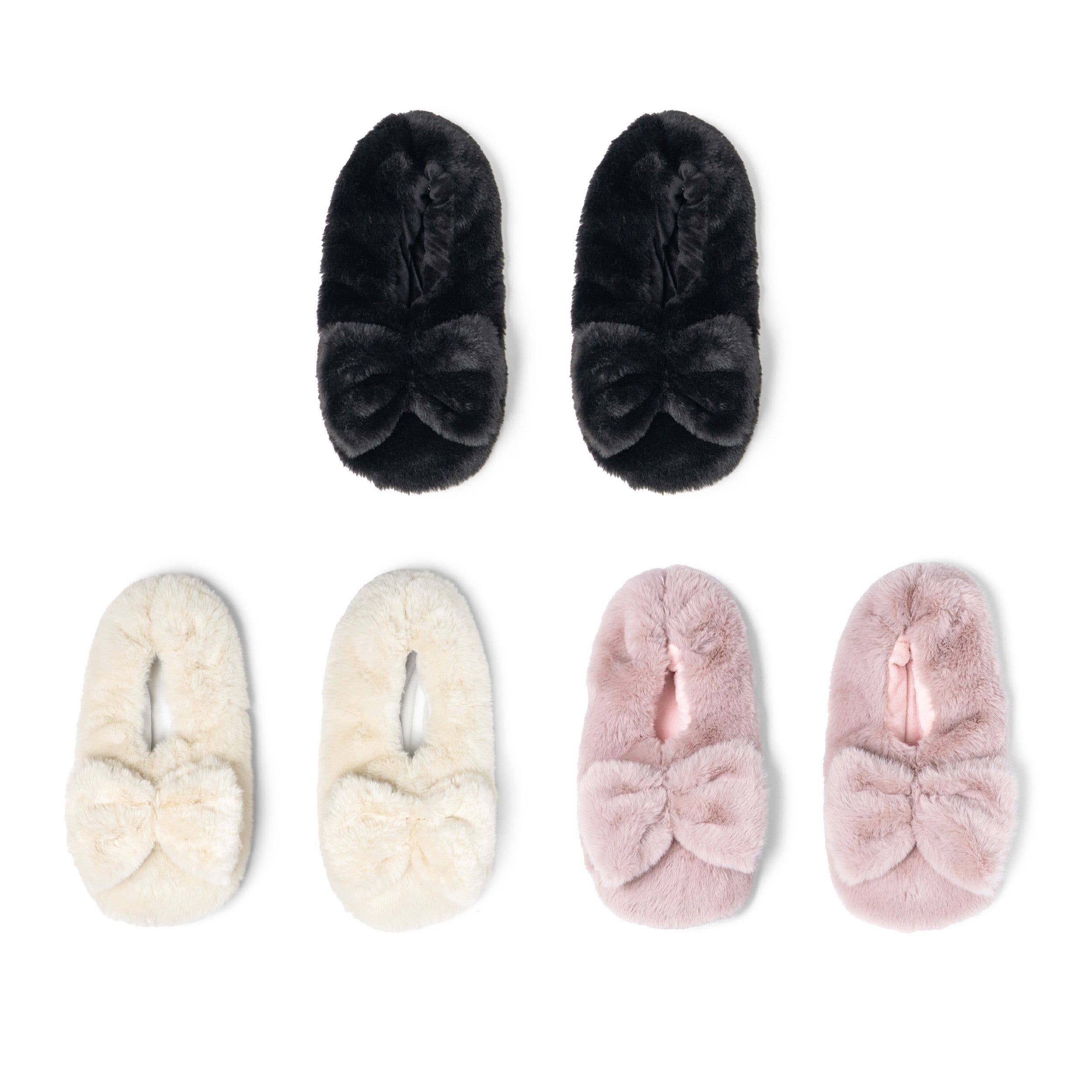 microwavable plush heated slippers with weighted spa bead upper