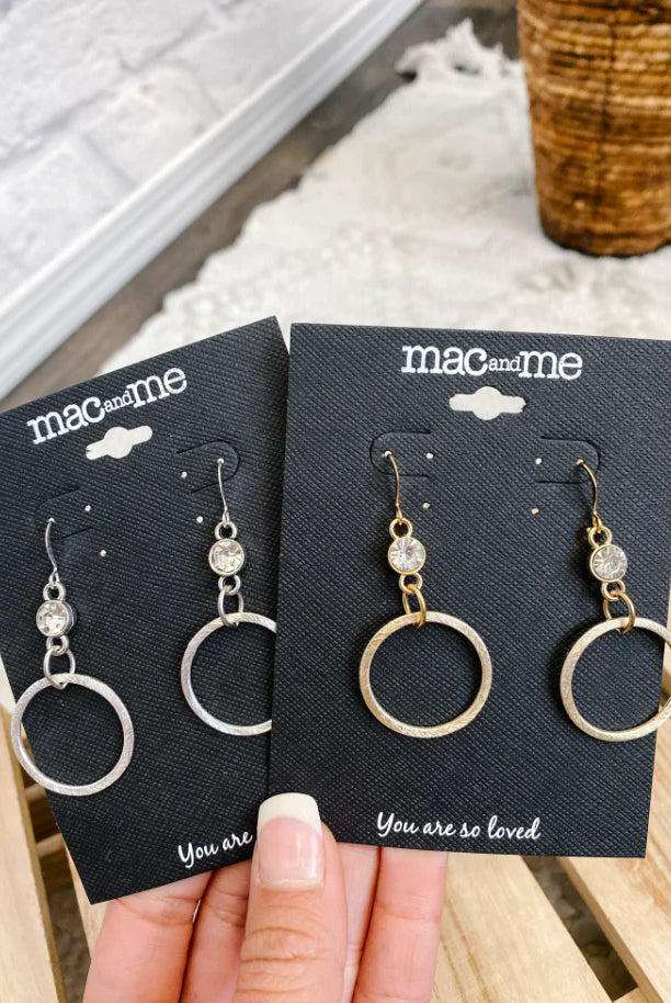 Crystal Drop Mini Hoop Earrings