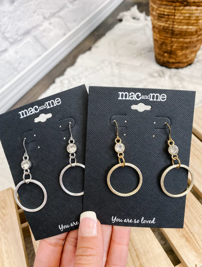 Crystal Drop Mini Hoop Earrings