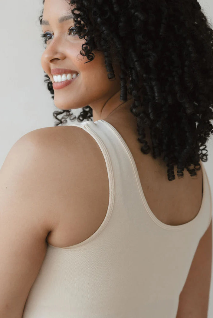 ivory reversible v-neck scoop neck tank back view