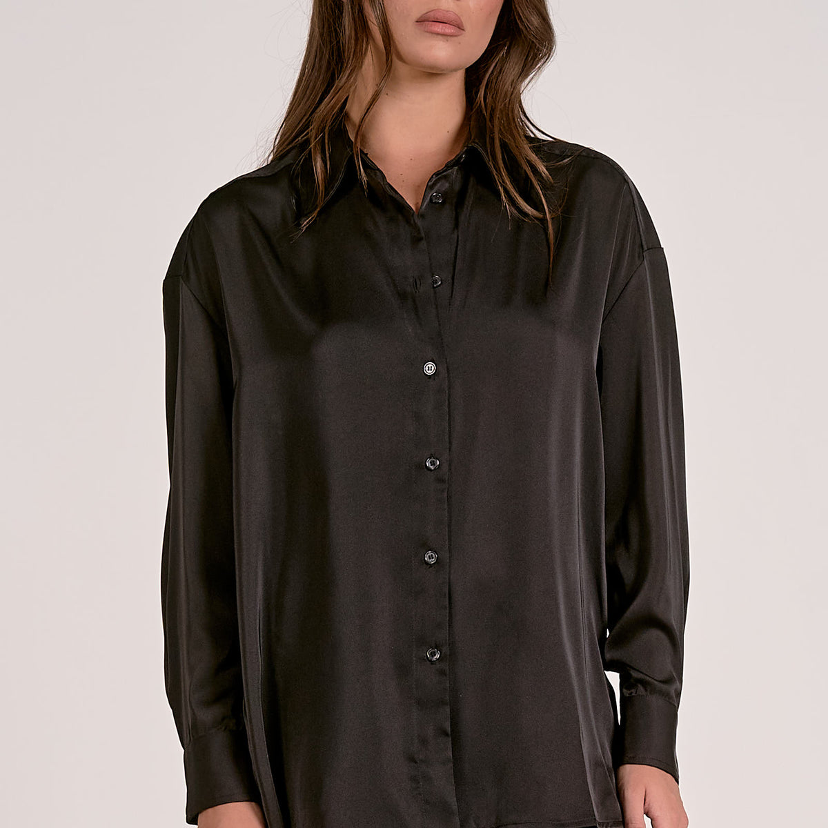 Chemise Boutonnée Noire Avec Dentelle - Taille M, Occasion Très Bon état, Style Casual Chic