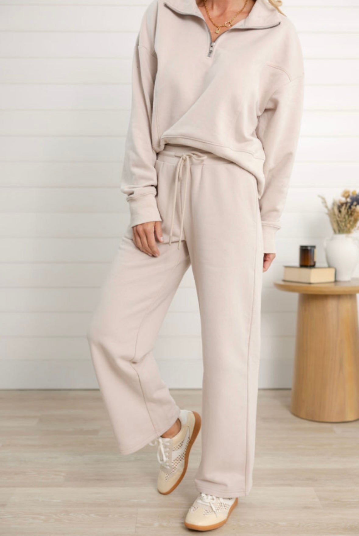 mac and me straight leg athleisure pants side view