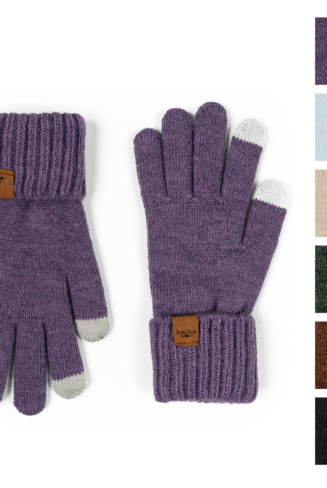 knit tech touchscreen gloves with cozy cuff detail in various colors
