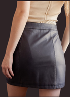 Washed Vegan Leather Skirt