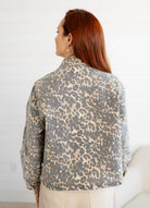 Picture showing the back of the leopard print jacket.