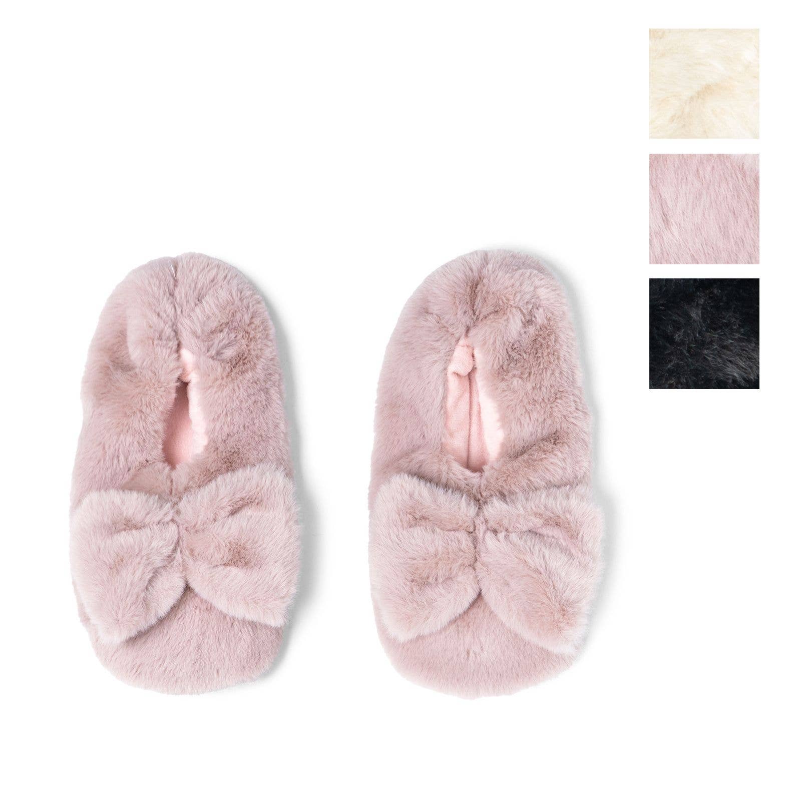 microwavable plush heated slippers with weighted spa bead upper colors available