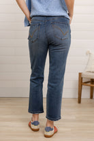 Back view of Mac and Me Blue Vintage slim straight denim