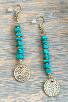 Pair of aquamarine beaded earrings with gold components 