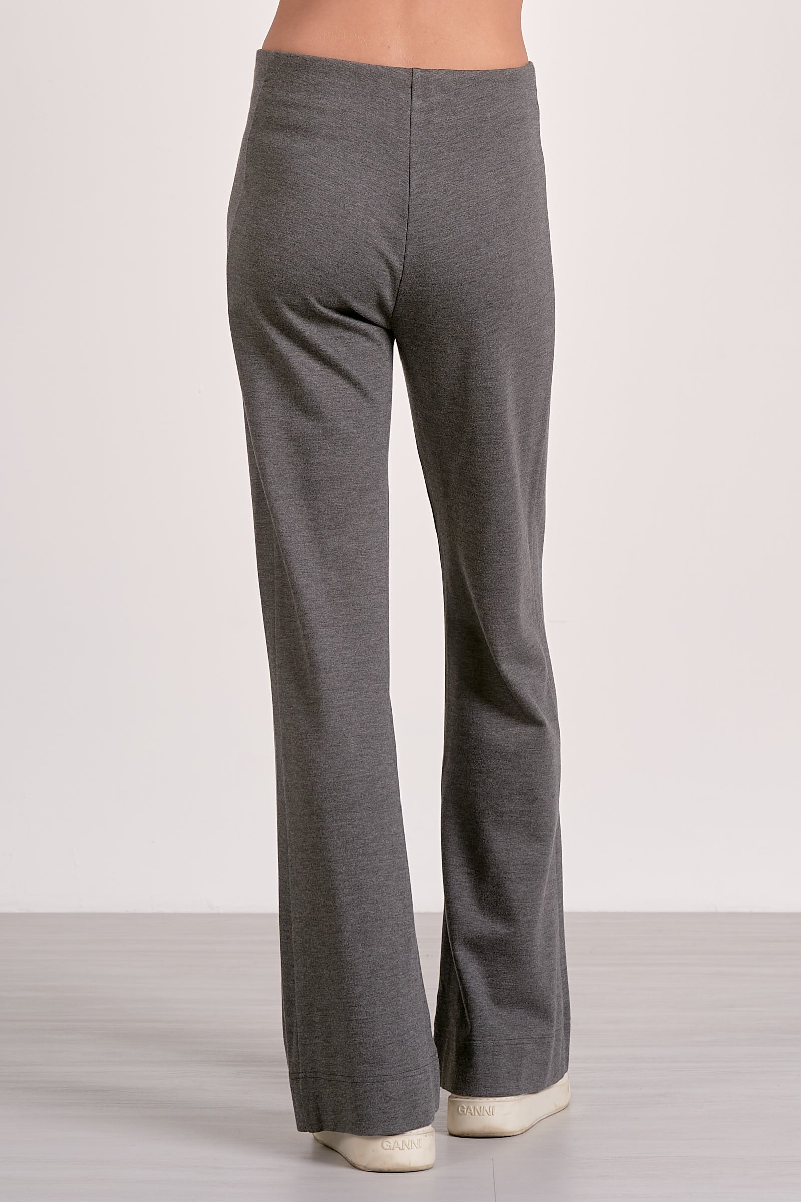 back view modern heather grey straight leg pants