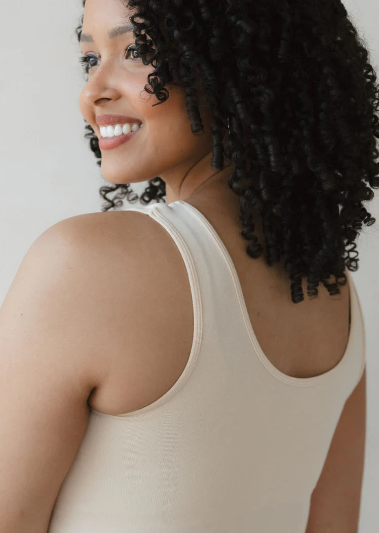 ivory reversible v-neck scoop neck tank back view