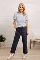 Mac and Me ultra skyrise straight leg utility pants drawstring waist