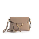 Latte pebble vegan leather crossbody with tassel ring and wristlet option