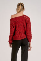 back of Relaxed fit open knit sweater 