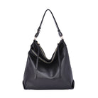 Black vegan leather Robyn Hobo bag with adjustable strap and three compartments — Mainstream Boutique Bloomington